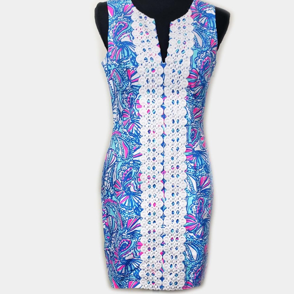 ⭐️SOLD⭐️Lilly Pulitzer Blue Pink Shift Dress